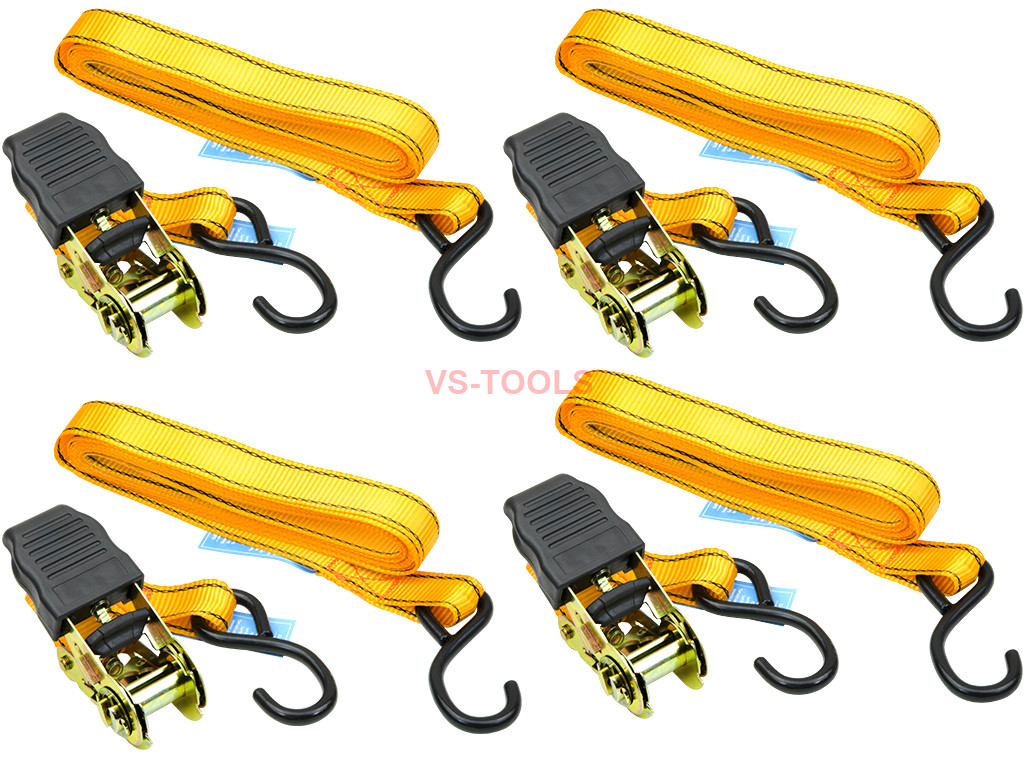 4Pack 16.4ft Heavy Duty Trailer ATV Cargo Load Ratchet Tie